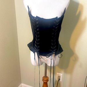 NWOT LIP SERVICE velvet cincher/ corset top